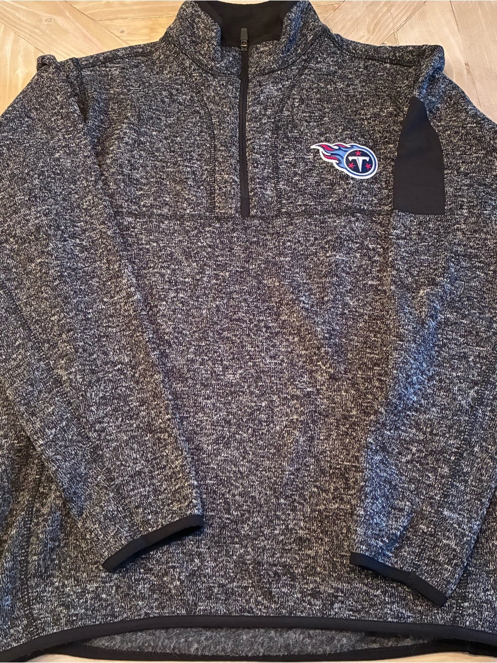 Antigua Gray Marled Quarter-Zip Sweater with Team Patch